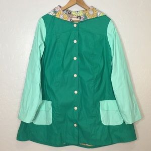 Modcloth Forecast Fascination Spring Green Raincoat